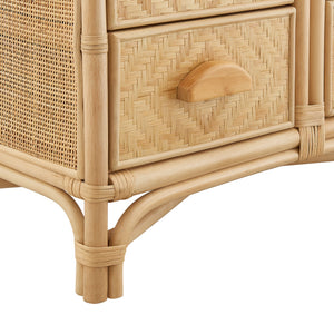 Jane 71 Inch Tall Arched Natural Rattan Bookshelf by Modway