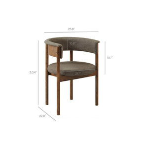 Clea Curved Upholstered Dining Chairs Set of 2