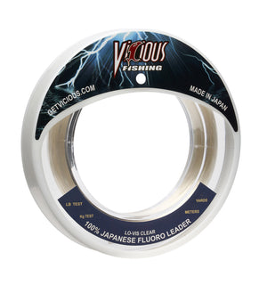 Vicious 100% Japanese Fluorocarbon Leader - 200 Lb Test