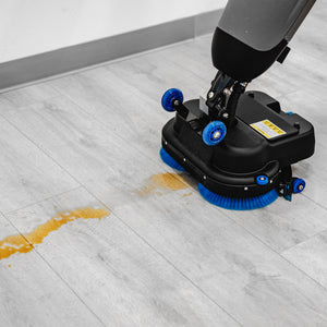 Electric Floor Scrubber Cleaner with 18” Power Mop Brushes Cordless 36V Battery Powered - TRAPSKI
