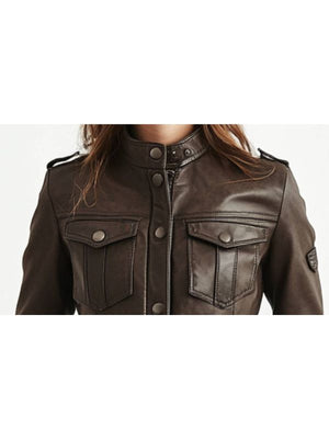 Elsie Leather Brown Jacket – Women’s Classic Leather Outerwear