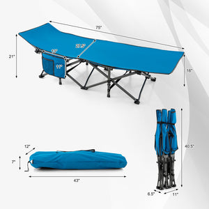 28.5 Inch Extra Wide Sleeping Cot for Adults with Carry Bag-Green