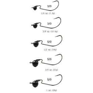 Reaction Tackle Tungsten Football/Swing Jig Heads- 3-Pack