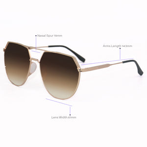 Farrah - Brown Tangle Free Aviator Sunglasses