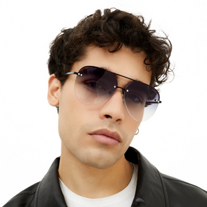 Megan 2 - Faded Black Metal Aviator Sunglasses