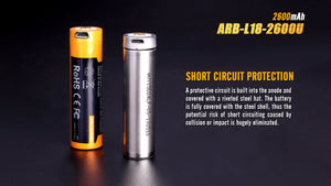 Fenix ARB-L18-2600U USB Rechargeable Li-ion 18650 Battery - TRAPSKI