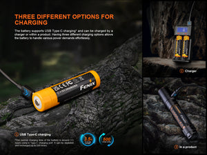 Fenix ARB-L18-4000U High-Capacity USB Rechargeable 18650 Battery - 4000mAh - TRAPSKI