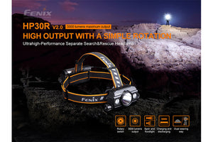 Fenix HP30R V2.0 LED Headlamp - 3000 Lumens - TRAPSKI