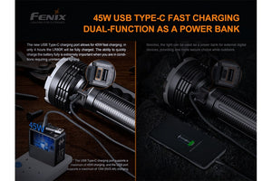 Fenix LR80R Rechargeable LED Searchlight - 18000 Lumens - TRAPSKI