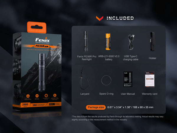 Fenix PD36R Pro 2800 Lumen Flashlight + Free E03Rv2 (optional)