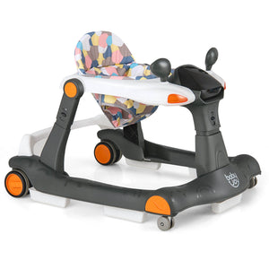 2-in-1 Foldable Activity Push Walker with Adjustable Height