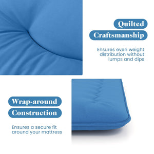 Foldable Futon Mattress with Washable Cover and Carry Bag for Camping Blue