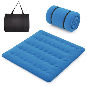 Foldable Futon Mattress with Washable Cover and Carry Bag for Camping Blue
