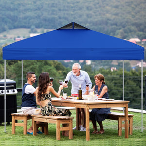 10 X 10 FT Foldable Outdoor Patio Shelter Canopy Tent with 1-Push Center Lock