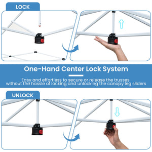 10 X 10 FT Foldable Outdoor Patio Shelter Canopy Tent with 1-Push Center Lock