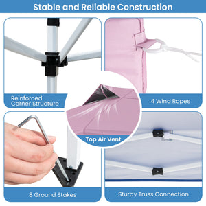 10 X 10 FT Foldable Outdoor Patio Shelter Canopy Tent with 1-Push Center Lock