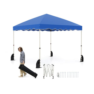 Foldable 10 X 10 Feet Pop up Canopy Tent with Wheeled Bag