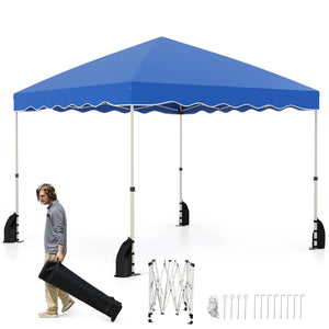 Foldable 10 X 10 Feet Pop up Canopy Tent with Wheeled Bag