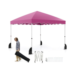 Foldable 10 X 10 Feet Pop up Canopy Tent with Wheeled Bag