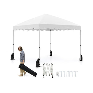 Foldable 10 X 10 Feet Pop up Canopy Tent with Wheeled Bag
