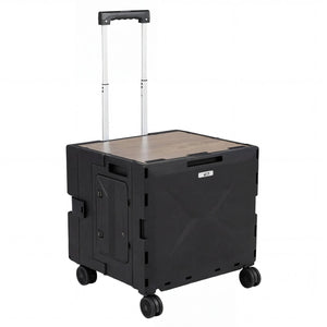 Foldable Utility Cart on 4 Rotate Wheels with Cup Holder