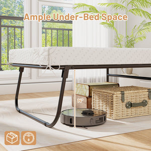 75 x 31 Inch Folding Bed with Mattress Cot Size with Memory Foam