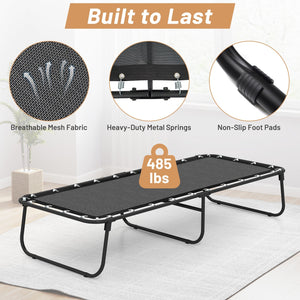 75 x 31 Inch Folding Bed with Mattress Cot Size with Memory Foam