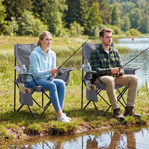 Folding Camping Chair with Mesh Back and Carrying Bag