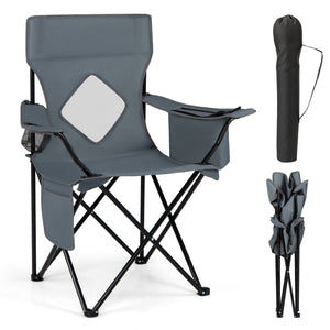 Folding Camping Chair with Mesh Back and Carrying Bag
