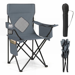 Folding Camping Chair with Mesh Back and Carrying Bag