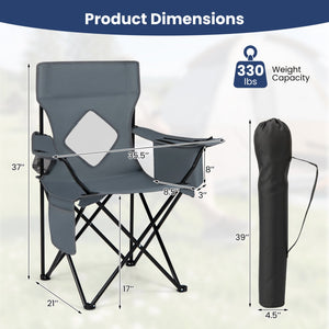 Folding Camping Chair with Mesh Back and Carrying Bag