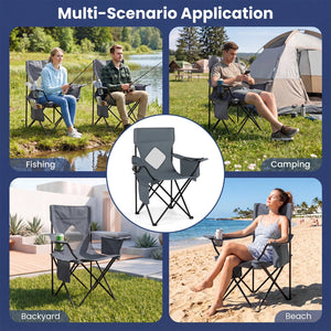 Folding Camping Chair with Mesh Back and Carrying Bag