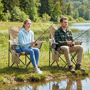 Folding Camping Chair with Mesh Back and Carrying Bag