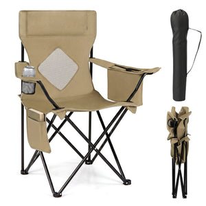 Folding Camping Chair with Mesh Back and Carrying Bag