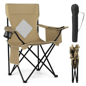 Folding Camping Chair with Mesh Back and Carrying Bag