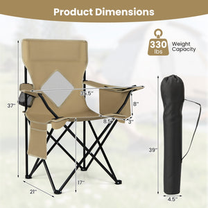 Folding Camping Chair with Mesh Back and Carrying Bag