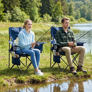 Folding Camping Chair with Mesh Back and Carrying Bag