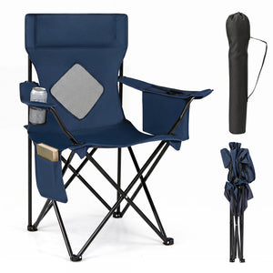 Folding Camping Chair with Mesh Back and Carrying Bag
