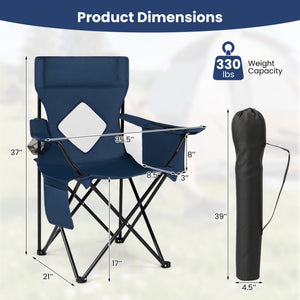Folding Camping Chair with Mesh Back and Carrying Bag