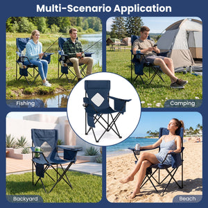 Folding Camping Chair with Mesh Back and Carrying Bag
