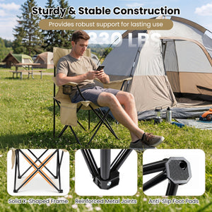 Folding Camping Chair with Mesh Back and Carrying Bag