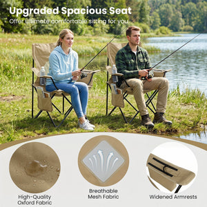 Folding Camping Chair with Mesh Back and Carrying Bag