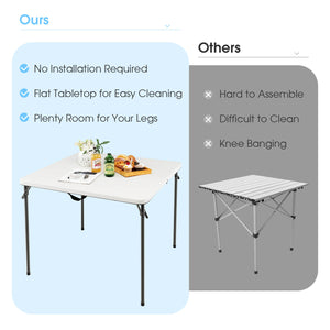 Folding Camping Table with All-Weather HDPE Tabletop and Rustproof Steel Frame