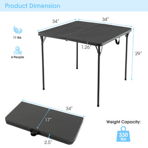 Folding Camping Table with All-Weather HDPE Tabletop and Rustproof Steel Frame