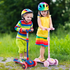 Folding Kids Scooter with Extra Wide Deck and LED Lighted PU Wheels