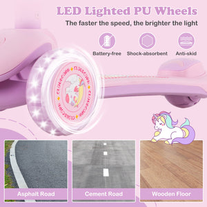 Folding Kids Scooter with Extra Wide Deck and LED Lighted PU Wheels