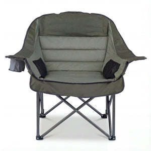 Folding Oversized Camping Chair with Side Pockets and Cup Holder