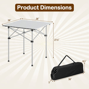 Folding Roll-up Camping Table with Metal Legs