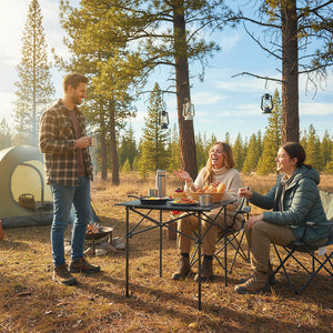 Folding Roll-up Camping Table with Metal Legs