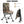Swivel Folding Chair with Backrest and Padded Cushion